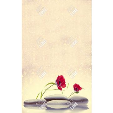 Coppia Salviette Bagno Red Poppies and Stones