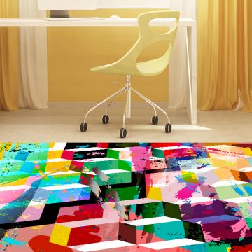 Tappeto camera da letto Color Cubes