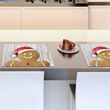 Coppia Tovagliette Set Americana Christmas Gingerbread Man